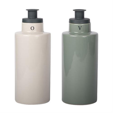 Oil & Vinegar with silicone pourer beige/green