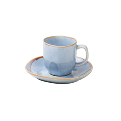 APS Ming espressokop met schotel blauw 80 ml - keramische set voor espresso