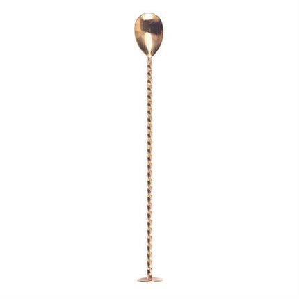47 Ronin barlepel goud met vierkante getwiste steel en platte top – roerlepel voor cocktailbar