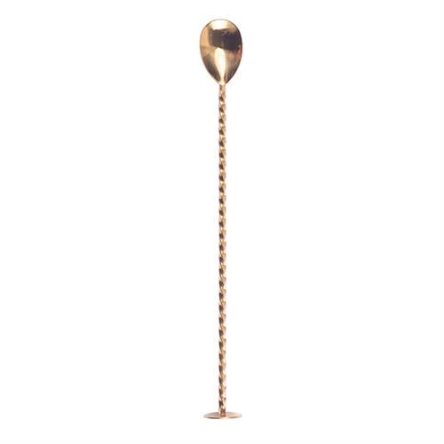 47 Ronin Bar Spoon, square twisted rod, flat top gold