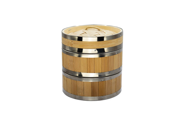 Bamboo Steamer 2 Baskets + 1 Lid Ø13cm H15,8cm