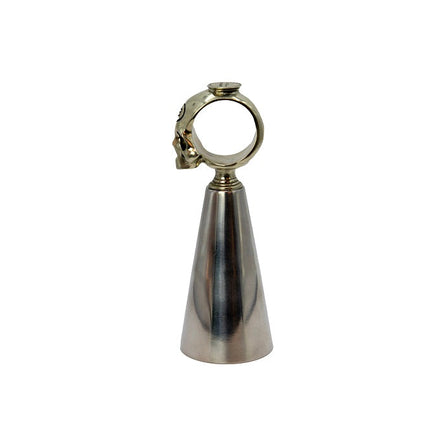 47 Ronin skull jigger 13,5 cm – RVS maatbeker met doodshoofdring voor bartenders