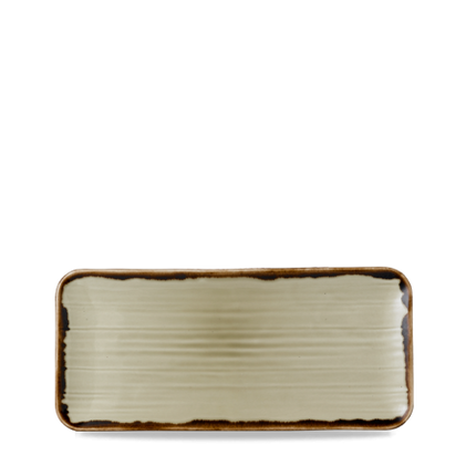 Dudson Harvest Linen organisch rechthoekig bord 27x16 cm – linnen porselein voor de horeca