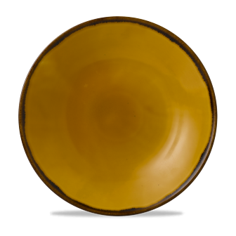 Dudson Harvest Mustard coupebord 32,4 cm – mosterdgeel porseleinen serveerbord voor restaurants
