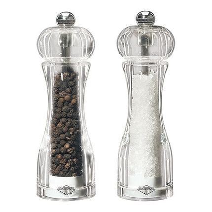 EMGA peper- en zoutmolen acryl 14 cm – duo molenset voor de horecatafel