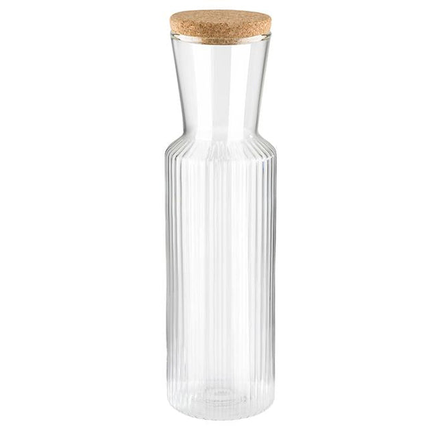 Glass Carafe -Lines- Ø 8 cm, h: 27 cm, 0,9 ltr.