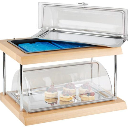 APS Doppeldecker koeldisplay detail – buffetkoeling voor hotel en cateringservice