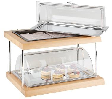 APS koelbuffet display 2-laags – gekoelde presentatie voor desserts en salades