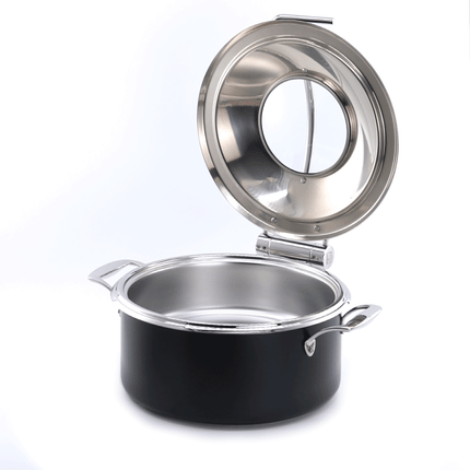 APS ORBIT chafing dish geopend – warmhoudsysteem voor warme gerechten op het buffet