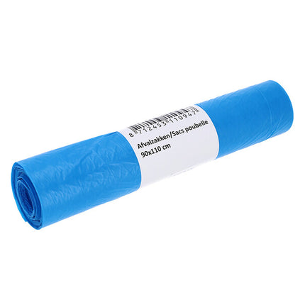 Afvalzak Blauw HDPE 90x110cm T30 (10x25 zakken)