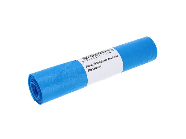 Afvalzak Blauw HDPE 90x110cm T30 (10x25 zakken)