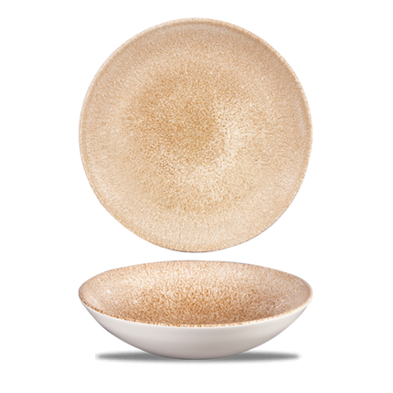 Churchill Raku Garnet Orange randloze coupekom 18cm – reactief geglazuurd stoneware voor bistro's