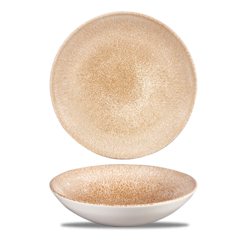 Churchill Raku Garnet Orange randloze coupekom 18cm – reactief geglazuurd stoneware voor bistro's