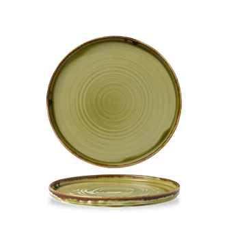 Dudson Harvest Green bord met opstaande rand 21 cm – groen porseleinen bord voor de horeca