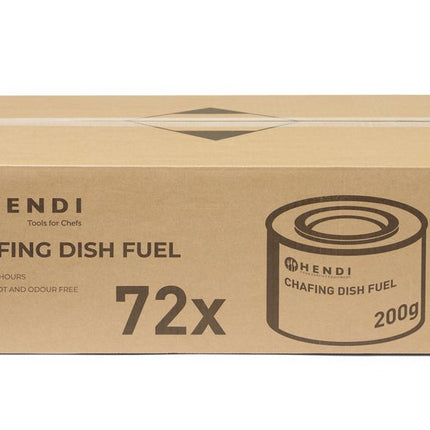 Hendi brandpasta blikje 200 g ethanol – doos van 72 voor catering en grootkeukens