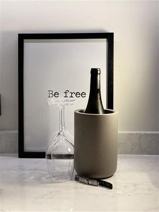 Bottle Cooler Grey Outside Ø 12 cm, H: 19 cm