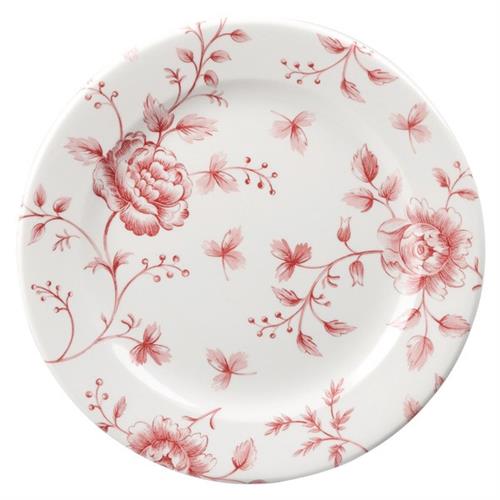 Churchill Rose Chintz Cranberry bord 17cm – vitrified porselein met bloemmotief voor catering