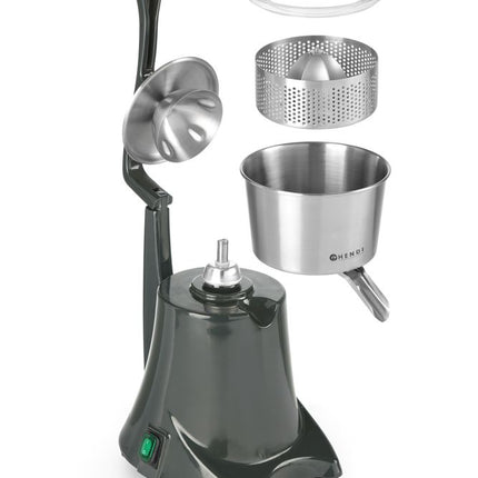 Elektrische citruspers van Hendi met rvs behuizing voor verse jus in de horeca