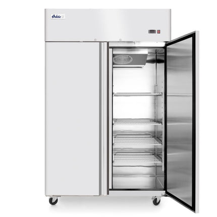 Hendi RVS koelkast met twee deuren – professionele koeling 350W voor hotel en keuken