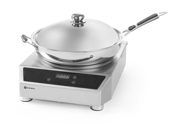 Inductiewok digitaal 3500Wmet Wokpan 3-ply 360x180 mm 1/box
