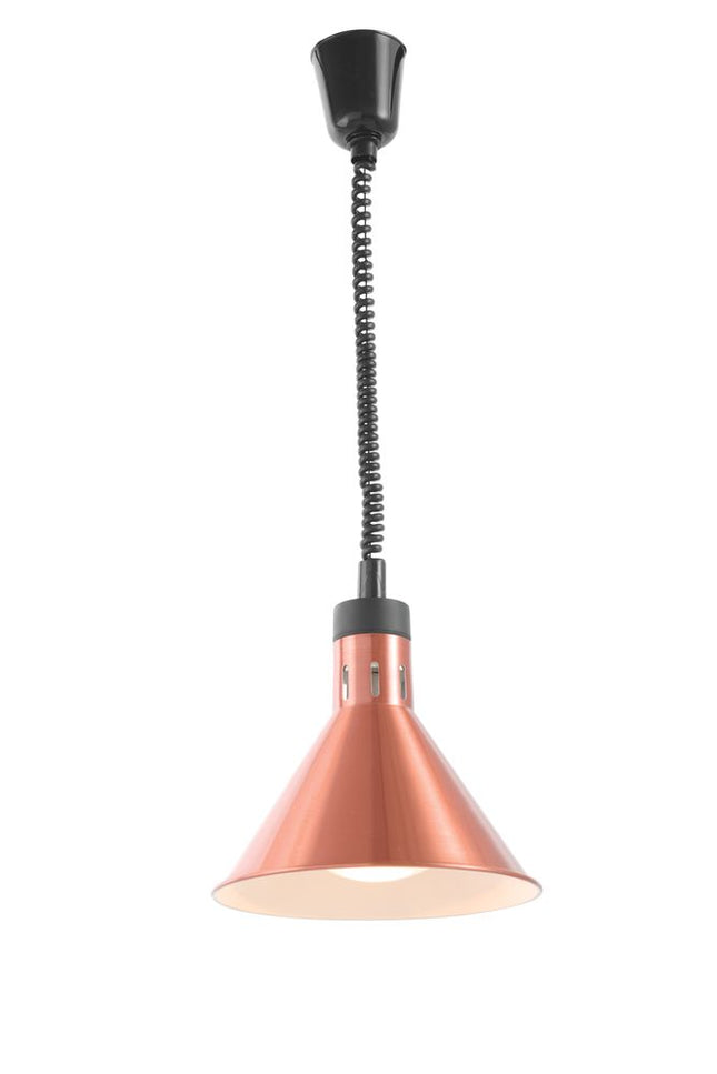 Hendi warmtelamp conisch koperkleur – sfeervolle warmhoudlamp voor restaurant