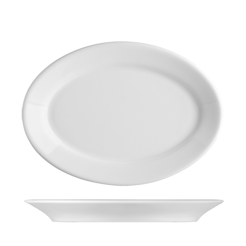 Benedikt Princip ovale schaal 32 cm – grote porseleinen serveerschaal voor restaurants