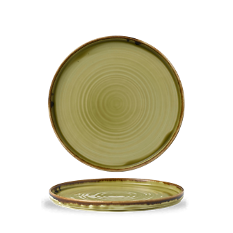 Dudson Harvest Green bord met opstaande rand 26 cm – groen porseleinen bord voor restaurants