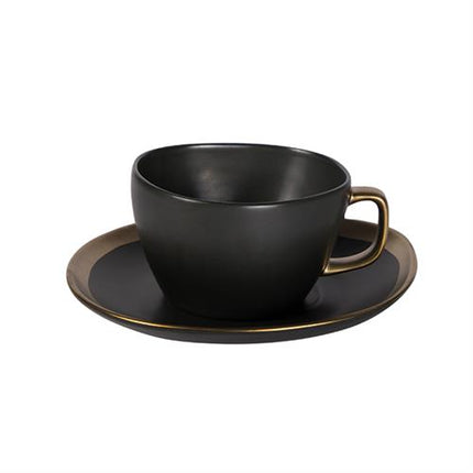 APS Dynasty theekop met schotel groen-goud - keramische set voor thee