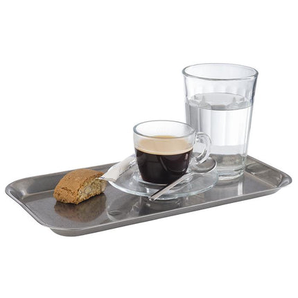 APS Vintage dienblad RVS detail - metalen serveerblad voor drankjes en amuses