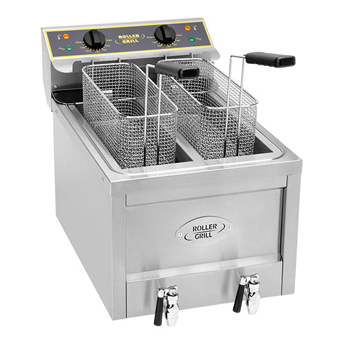 EMGA Friteuse 8 + 8 liter 2x230V – dubbele elektrische friteuse voor snackbar