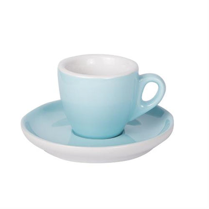 APS espressokop met schotel blauw 55 ml - porseleinen set voor espresso