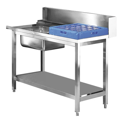 EMGA Voorspoeltafel 120 cm rechts – spoeltafel met bak voor de horecakeuken