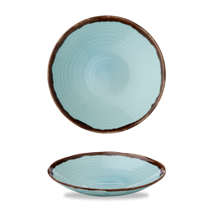 Dudson Harvest Turquoise organische coupekom 25 cm – turquoise porseleinen kom voor restaurants