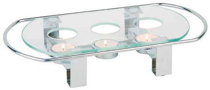 APS réchaud met 3 waxinelichtjes 34 x 18 cm – warmhoudplaat voor buffet en catering
