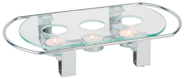 APS réchaud met 3 waxinelichtjes 34 x 18 cm – warmhoudplaat voor buffet en catering