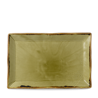 Dudson Harvest Green rechthoekige serveerschaal 28x19 cm – groen porselein voor de horeca