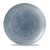 Churchill Raku Topaz Blue randloos coupebord 29cm – reactief geglazuurd stoneware voor brasseries