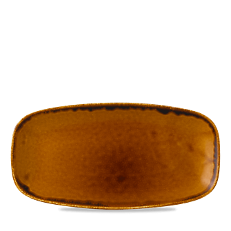 Dudson Harvest Brown langwerpig chef-bord 29,8x15,3 cm – bruin porselein voor de horeca