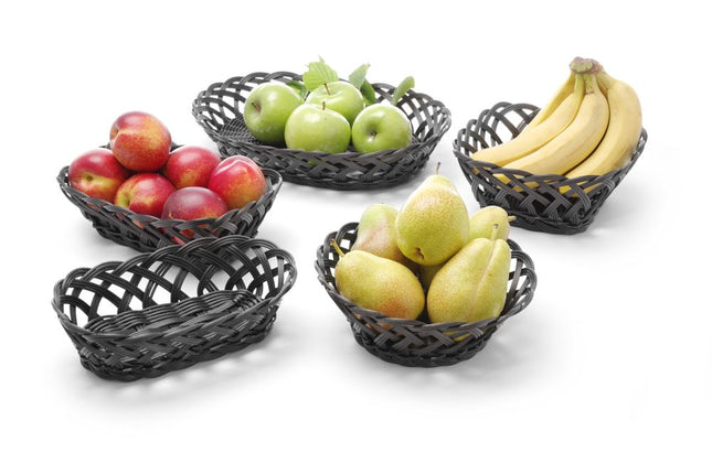 Bread basket 190x190x80 mm black PP 1/box