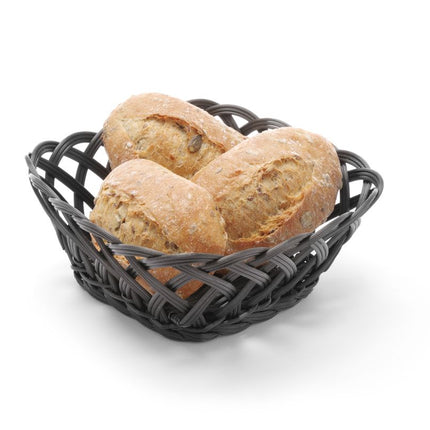 Hendi zwarte broodmand 190 mm – stevige serveermand voor brood en gebak in de horeca