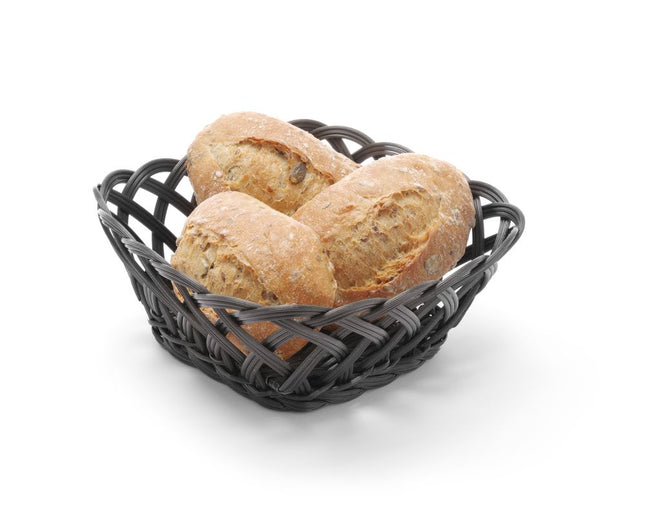 Bread basket 190x190x80 mm black PP 1/box