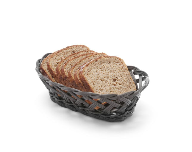 Bread basket 225x130x55 mm oval black PP 1/box