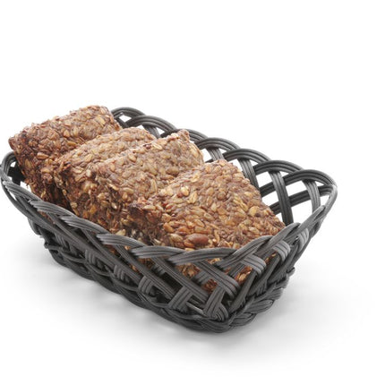 Hendi zwarte broodmand 225x150 mm – vaatwasserbestendige mand voor brood op het buffet