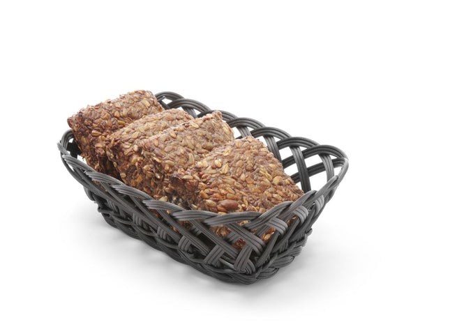 Bread basket 225x150x65 mm black PP 1/box