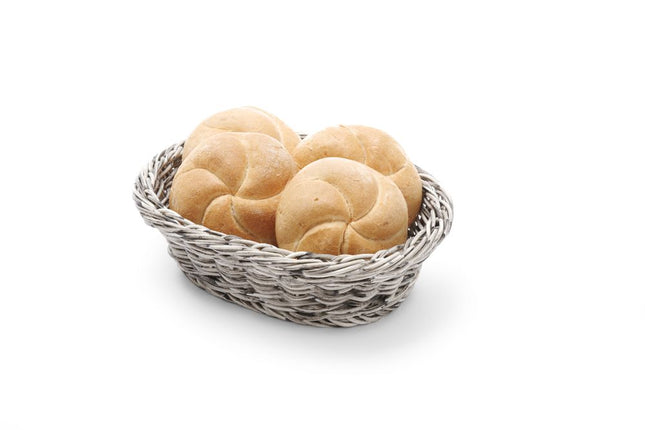 Bread basket oval 250x190x65 mm stone wash PP 1/box