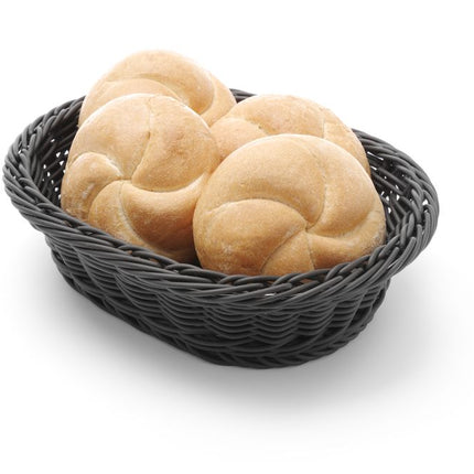 Hendi broodmand ovaal 250x190x65 mm zwart PP – stevige serveermand voor brood in de horeca