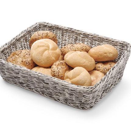 Hendi broodmand 400x300x90/120 mm stone wash – grote kunststof mand voor brood op buffet