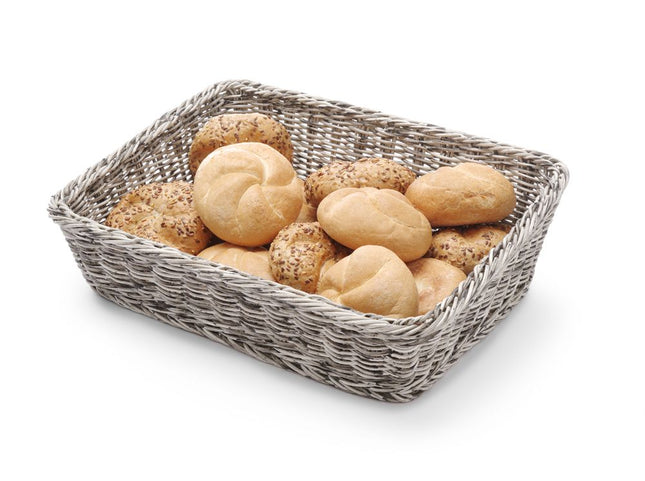 Bread basket 400x300x90/120mm stone wash PP 1/box