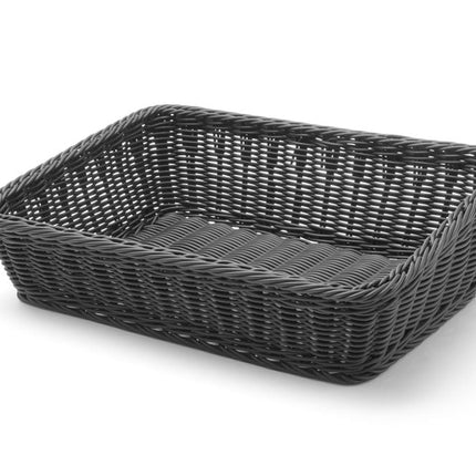 Hendi broodmand 400x300x90/120 mm zwart – ruime kunststof mand voor brood in catering