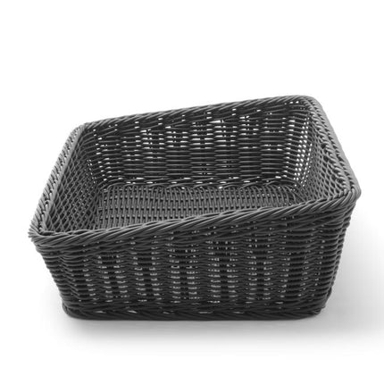 Hendi grote zwarte broodmand 400x300 mm – schuine buffetmand voor brood en broodjes